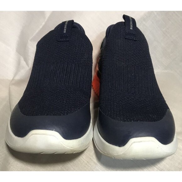 Skechers Boys Girls Slip-On Athletic Shoes Navy & Orange Knit Size 1 - Picture 4 of 9